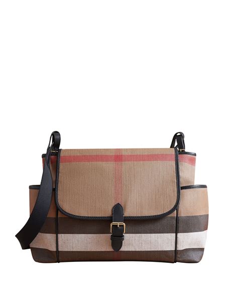 burberry flap-top canvas diaper bag|burberry diaper bag.